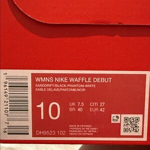 Nike Waffle Debut - Sanddrift, Black, and White